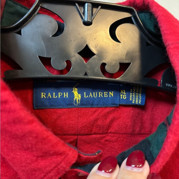 Ralph Lauren Solid Red Flannel Button Down Long Sleeve Shirt XL - Picture 3 of 4